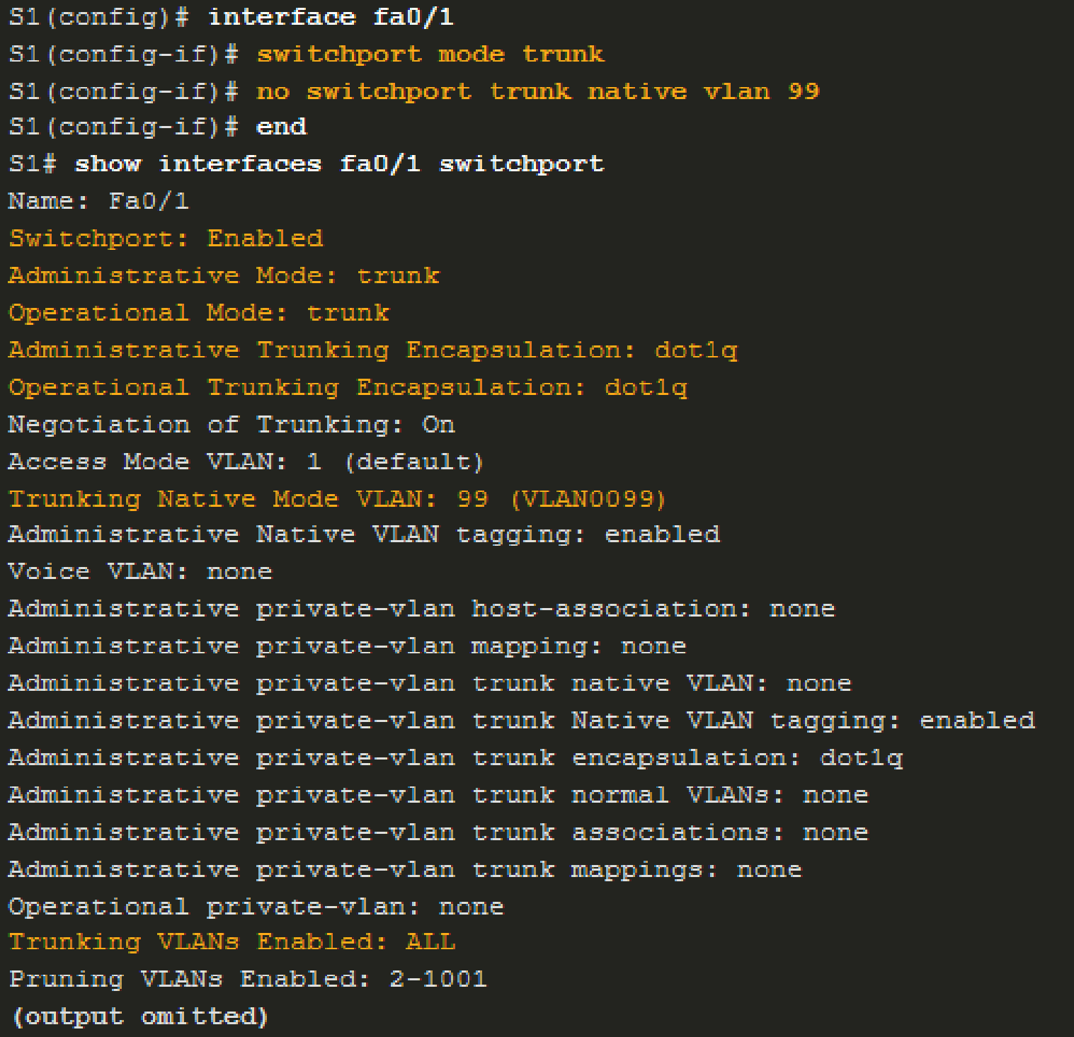 Verify TrunkConfiguration